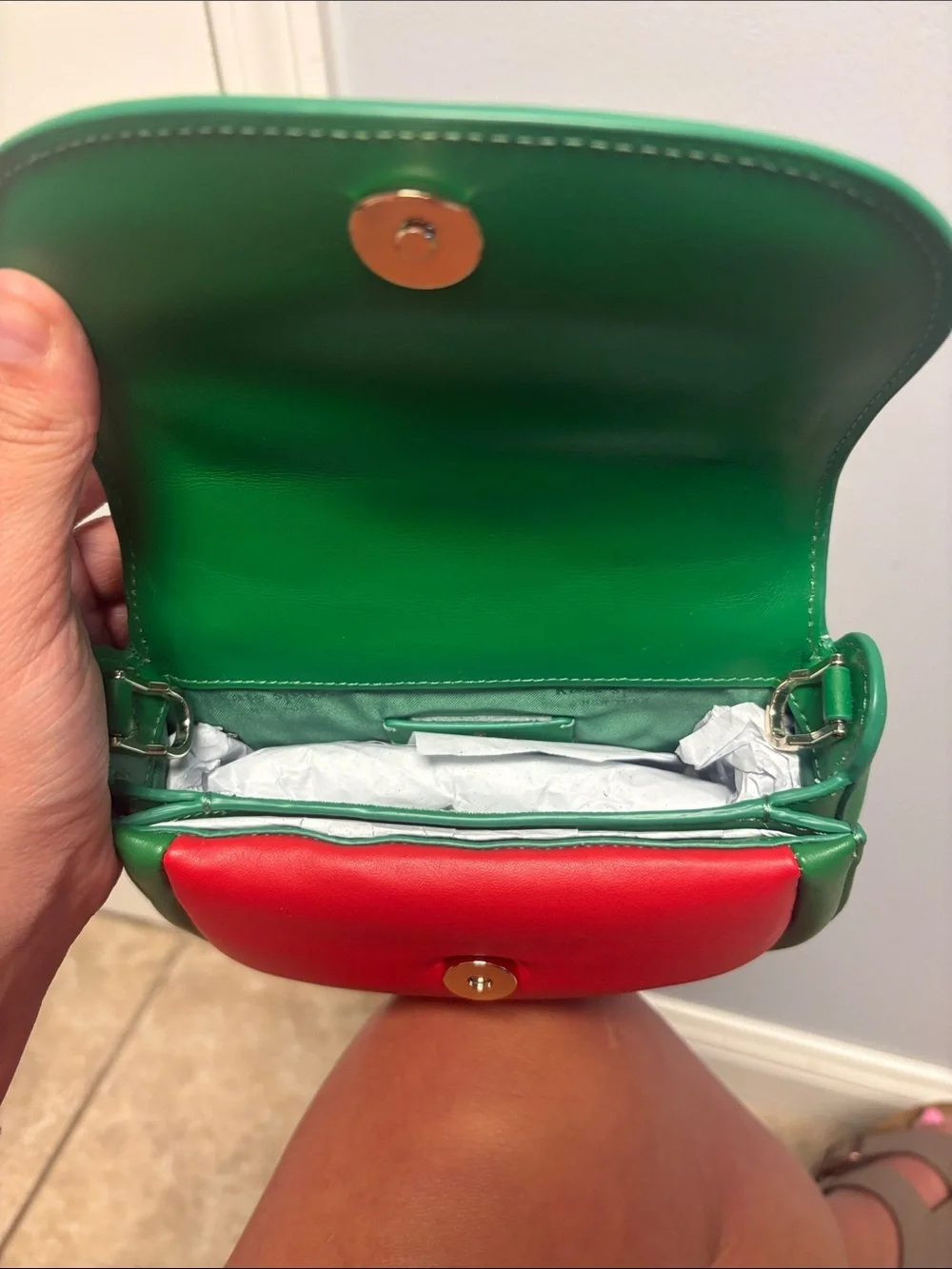 kate spade Red & Green Watermelon Top Handle Bag w/ detachable crossbody strap